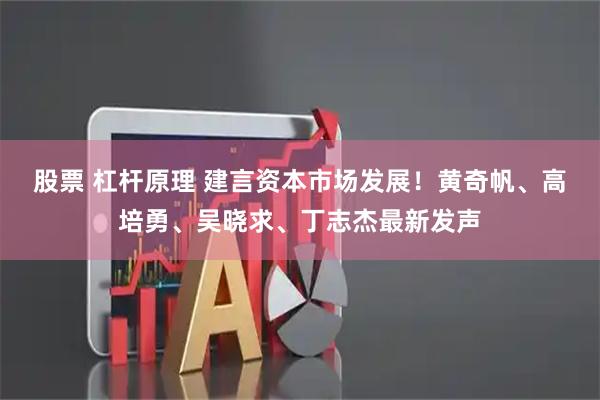 股票 杠杆原理 建言资本市场发展！黄奇帆、高培勇、吴晓求、丁志杰最新发声